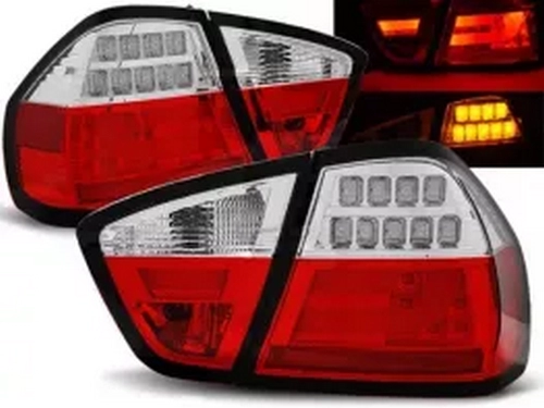 Ліхтарі задні BMW E90 (05-08) - LED BAR червоно-білі (Sonar)