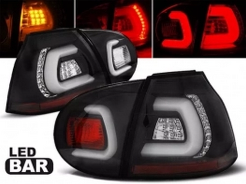 Ліхтарі задні VW Golf V/5 (03-08) HB - Led Bar чорні (Sonar)