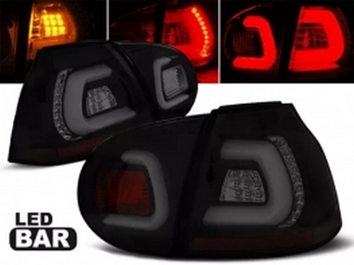 Ліхтарі задні VW Golf V/5 (03-08) HB - Led Bar чорно-димчасті (Sonar)