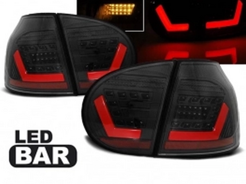 Ліхтарі задні VW Golf V (03-08) Hatchback - LED BAR (чорні)