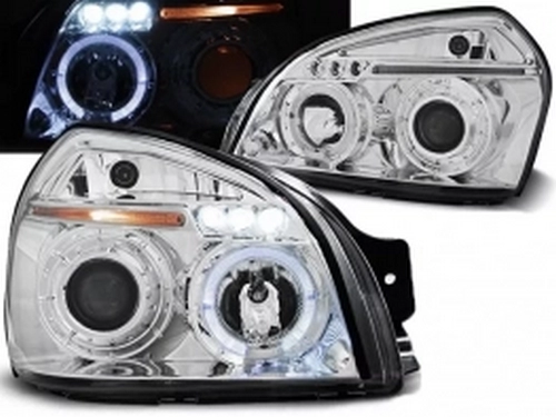 Фари Hyundai Tucson JM (04-10) - ангельські очі хром 1