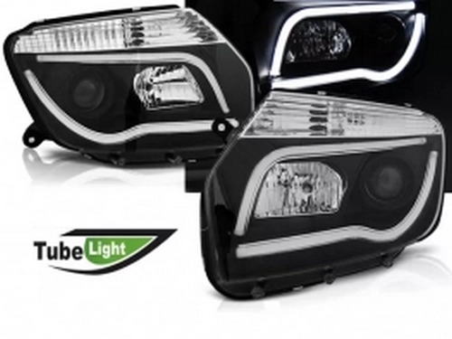 Фари Dacia Duster I (HS; 10-13) - діодні (Tube Light) чорні 1
