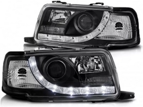 Фары передние Audi 80 B4 (91-96) - Daylight чёрные 1
