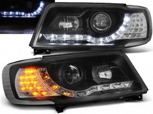 Фары Audi 100 C4 (90-94) - Daylight чёрные 1