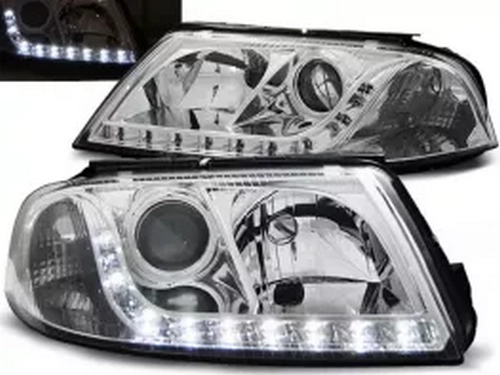 Фары VW Passat B5 3BG (01-05) рестайлинг - H7 Daylight хром (Depo) 1