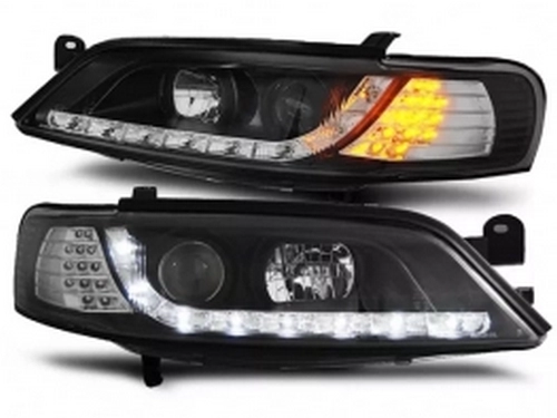 Фари чорні Opel Vectra B (95-98) - Daylight з LED поворотами