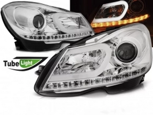 Фари Mercedes З W204 (11-14) рестайлінг - Tube Light хром