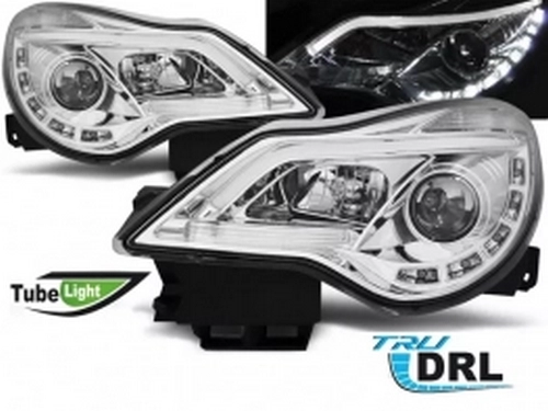 Фари Opel Corsa D (11-14) рестайлінг - Tube Light TRU DRL хром