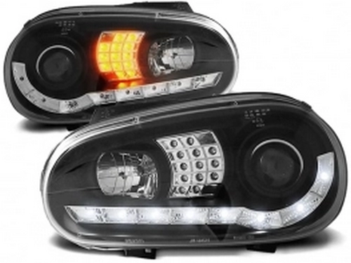 Фари чорні VW Golf IV (97-03) - Daylight з LED поворотами