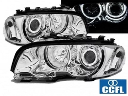 Фары BMW E46 (99-03) Coupe / Cabrio - CCFL ангельские глазки (хром) 1