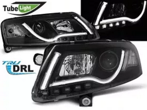 Фари Audi A6 C6 (04-08) - Tube Lights TRU DRL чорні