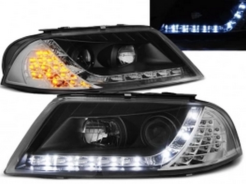 Фари чорні VW Passat B5 3BG (01-05) рестайлінг - Daylight з LED поворотами