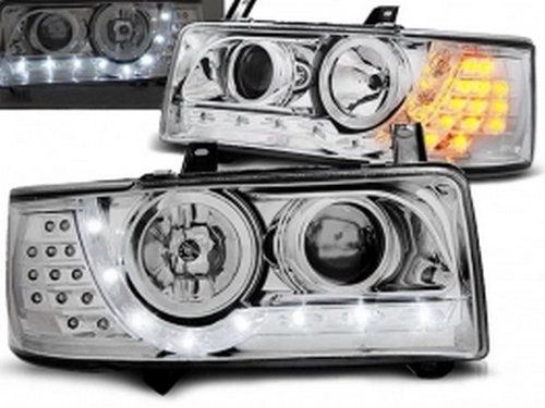 Фари хром VW T4 (90-03) Transporter - Daylight з LED поворотами