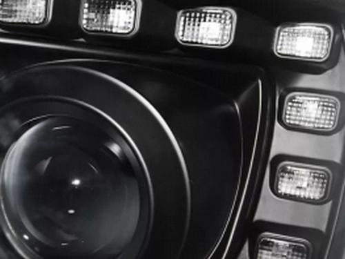 Фары VW T5+ (10-15) рестайлинг - TRU DRL чёрные 2