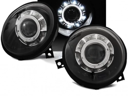 Фари чорні VW Lupo (98-05) - ангельські очі LED