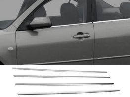 Хром нижні молдинги вікон Mazda 3 (BK; 03-08) Hatchback