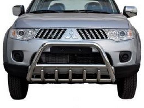 Кенгурятник с грилем Mitsubishi Pajero Sport II (2009+) 1