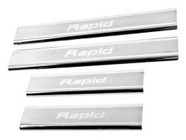 Накладки на пороги Skoda Rapid (12-19) - Lazer стиль