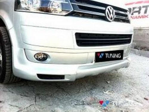 Накладка на передний бампер VW T5+ (10-15) рестайлинг - SPORT