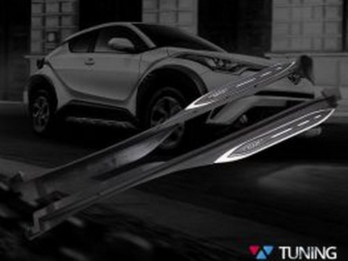 Пороги боковые TOYOTA C-HR (2017-, 2018-) - с диодной подсветкой 1