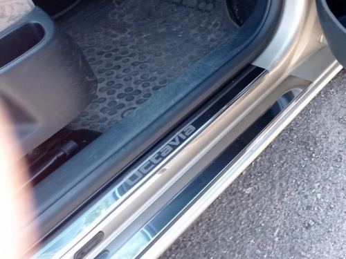 Накладки на пороги Skoda Octavia A5 (04-12) - Carmos 5