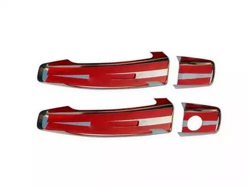 Хром накладки на ручки Opel Corsa D (06-14) 3D - Carmos (2 шт) 3