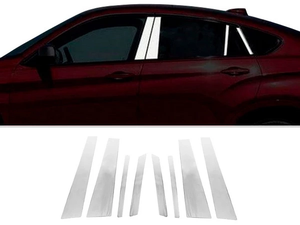 Хром молдинги дверних стійок BMW X6 E71 E72 (08-14)
