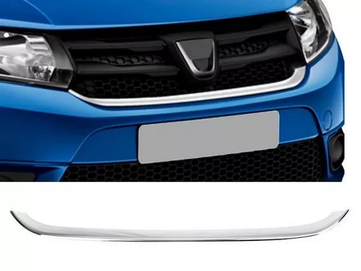 Хром накладка під решітку Dacia Sandero II (B52; 13-17) - посмішка