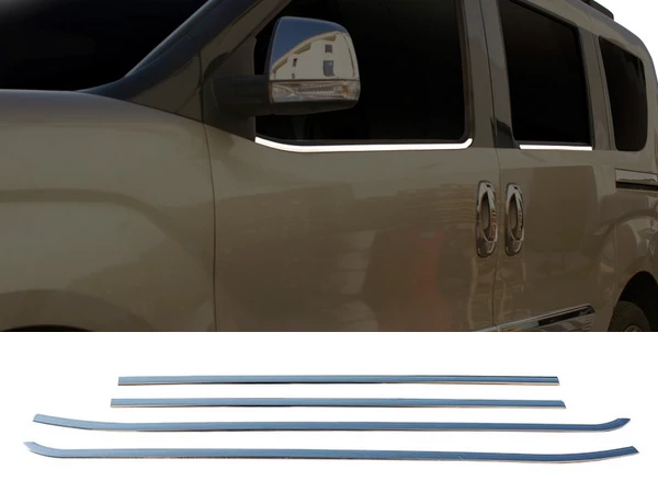 Хром нижні молдинги вікон Fiat Doblo II (10-22)