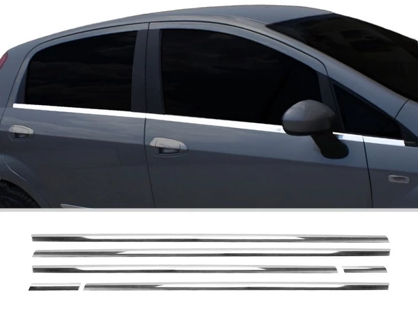 Хром нижні молдинги вікон Fiat Grande Punto / Evo (05-18) 5D