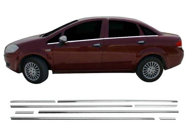 Хром нижні молдинги вікон Fiat Linea (07-18) Sedan