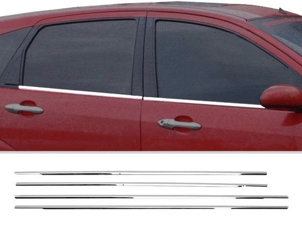 Хром нижні молдинги вікон Ford Focus I (C170; 98-04) Hb/Sd