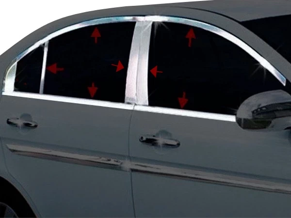 Хром повні молдинги вікон Hyundai Accent III (MC; 06-10) Sedan