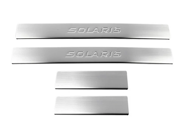 Накладки на пороги Hyundai Solaris (RB; 10-17) - Omsa