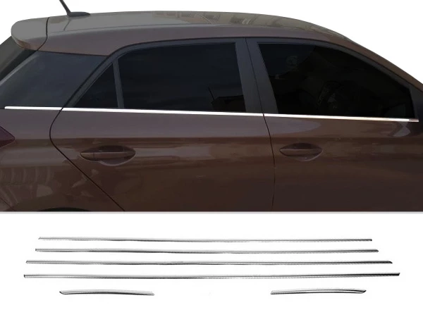 Хром нижні молдинги вікон Hyundai i20 II (GB; 14-20)