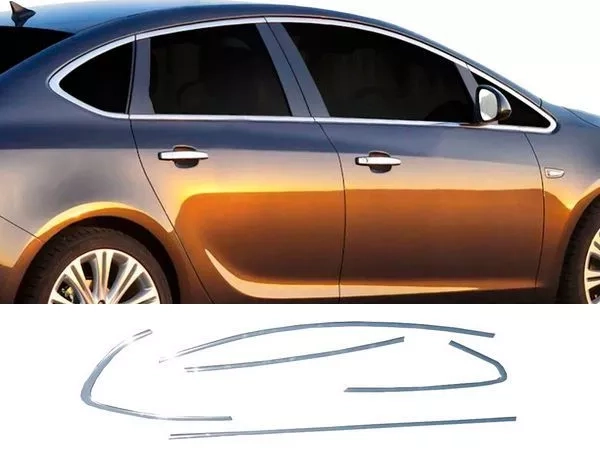 Хром повні молдинги вікон Opel Astra J (12-) Sedan