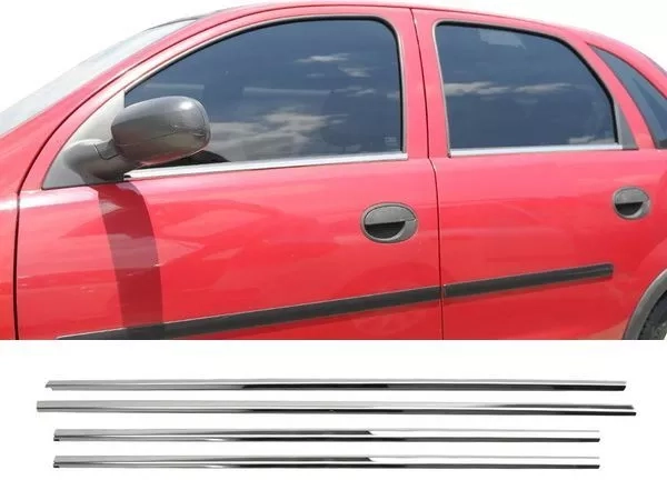 Хром нижні молдинги вікон Opel Corsa C (00-06) 5D