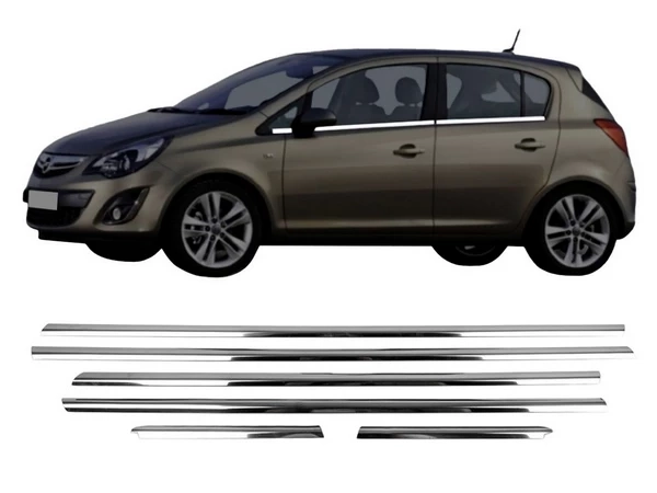 Хром нижні молдинги вікон Opel Corsa D (06-14) 5D