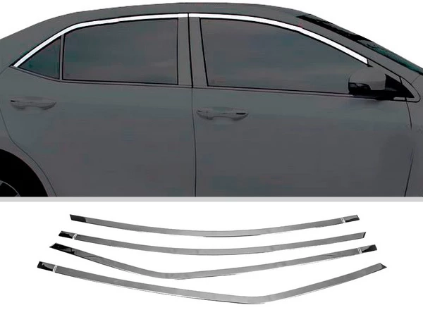 Хром верхні молдинги вікон Toyota Corolla XI (E160; 13-18)