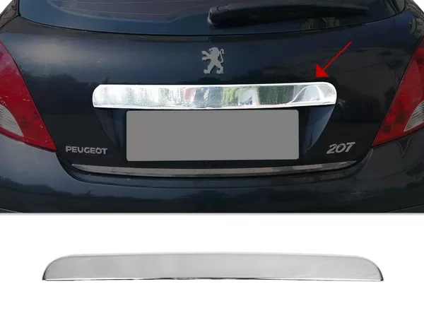 Хром накладка над номером Peugeot 207 (06-12)