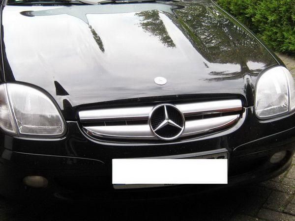 Серебряная с хромом решётка Mercedes SLK R170 - Amg стиль 4