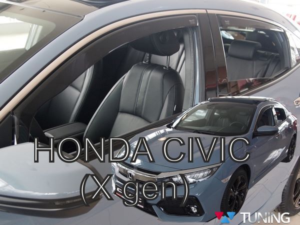 Дефлекторы окон Honda Civic 10 (16-21) Hatchback - Heko (вставные)