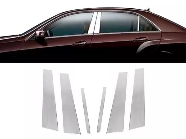 Хром молдинги дверних стійок Mercedes E W212 (09-16) Sedan