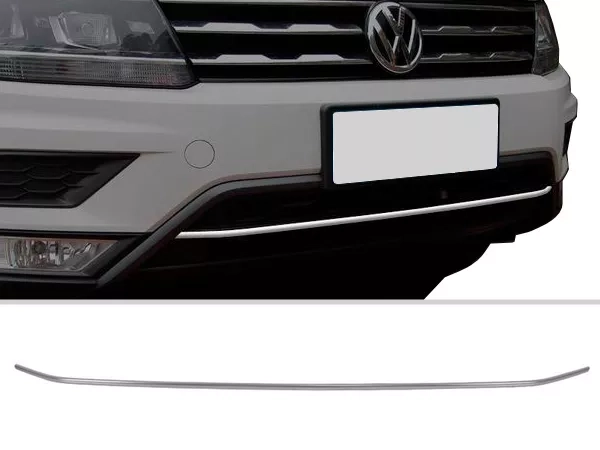 Хром смужка на передній бампер VW Tiguan II / Allspace (16-20)