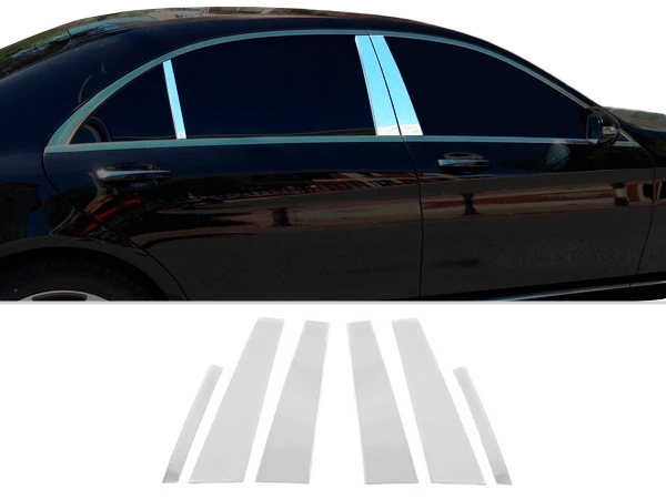 Хром молдинги дверних стійок Mercedes S W222 (14-20)
