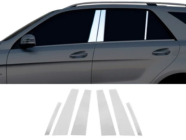 Хром молдинги дверних стійок Mercedes ML/GLE W166 (11-19)