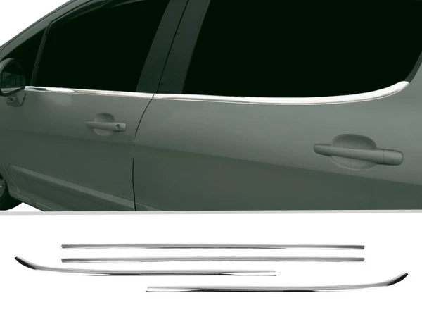 Хром нижні молдинги вікон Peugeot 308 I (T7; 07-13) 5D HB