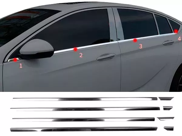 Хром нижні молдинги вікон Opel Insignia B (17-22)