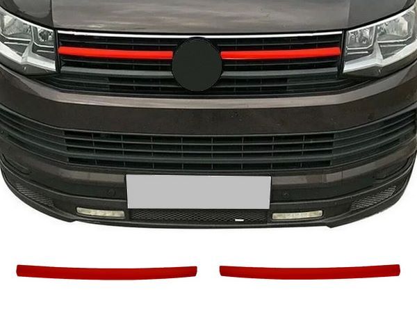 Червоні верхні накладки на решітку VW T6 (15-19) – 2 шт.