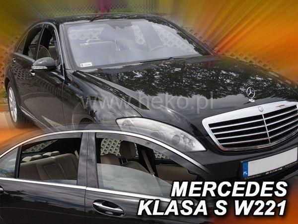 Дефлекторы окон Mercedes S W221 (05-13) Short - Heko (вставные)